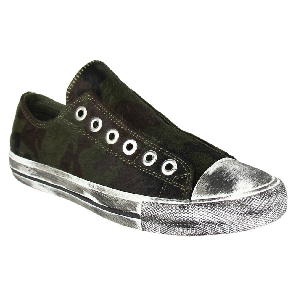 Women’s Camouflage Slip-On Sneaker in Olive Green